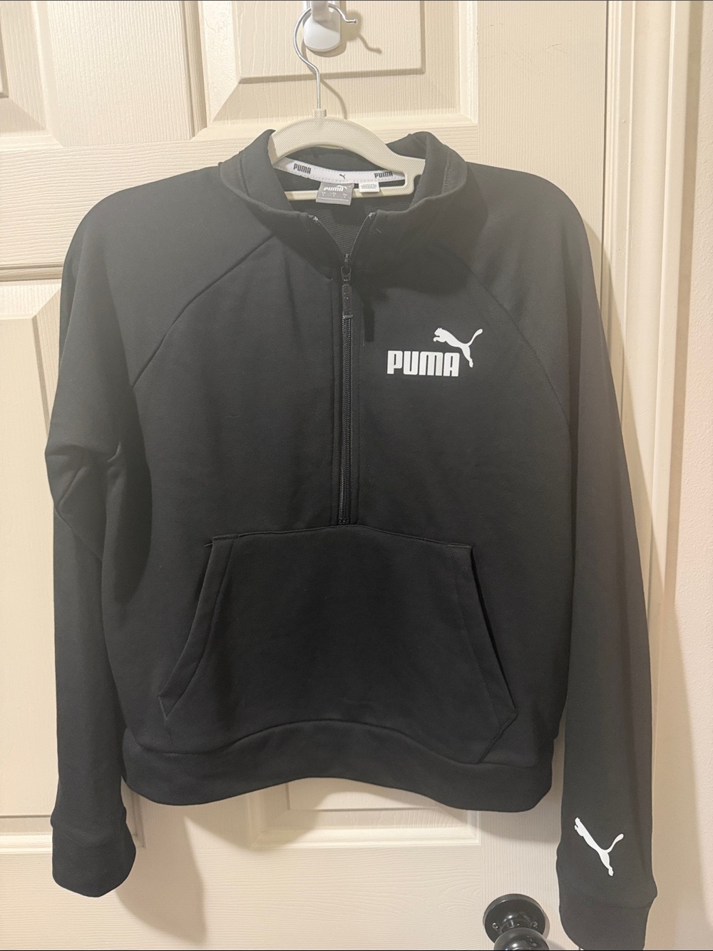 Puma Black Half-Zip Pullover with White Logo